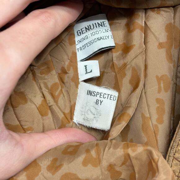 Vintage 80s 90s Winlit Brown‎ Womens L Suede Leather Trench Coat Jacket - Picture 6 of 12